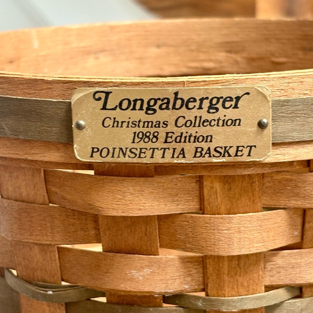 Longaberger Woven Basket. Poinsettia 1988 basket.